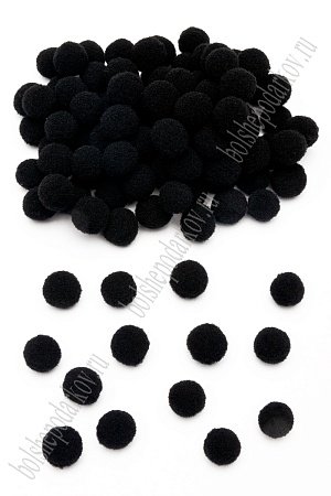 Помпоны Premium 1,5 см (200 шт) SF-3308, черный №18