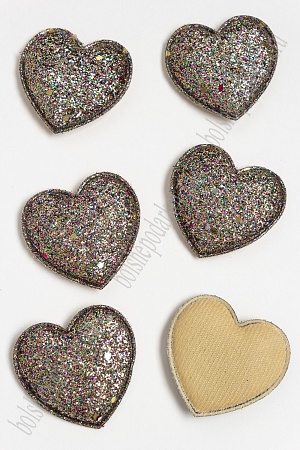 Патч 3D с блестками &quot;Сердечко&quot; 5,2*5 см (10 шт) SF-3163, разноцветный №2