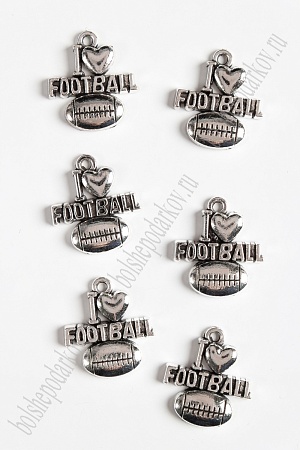 Подвеска металл 19*20 мм &quot;FOOTBALL&quot; (10 шт) SF-2627, серебро