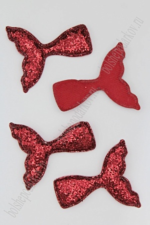 Патч 3D, россыпь пайеток &quot;Хвост русалки&quot; 7*5,5 см (10 шт) SF-1891, красный