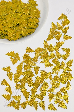 Пайетки &quot;Елочки&quot; 2,2*1,6 см/50 гр (SF-1139) золото №А20