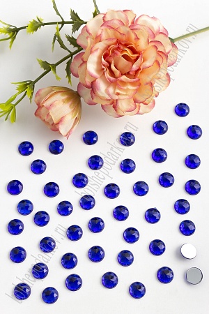 Стразы граненые 8 мм, круглые (200 шт) SF-1590, синий №60