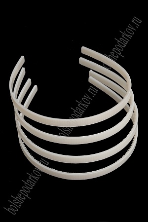 Ободки для волос 1 см пластиковые (20 шт) SF-6166, айвори