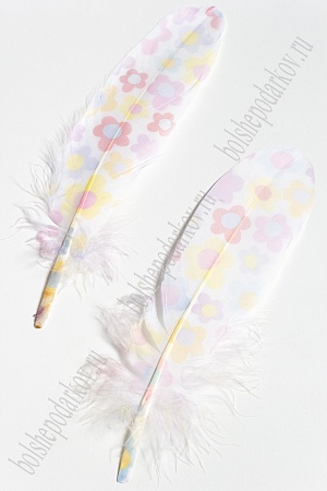 Перья декоративные 16*4,5 см (6 шт) &quot;Ромашки&quot; разноцветные