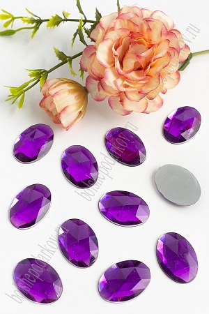 Стразы граненые 18*25 мм, овал (50 шт) SF-1612, темно-фиолетовый