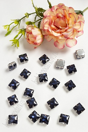 Стразы пришивные 10 мм &quot;Квадрат&quot; (20 шт) SF-3711, темно-синий №11