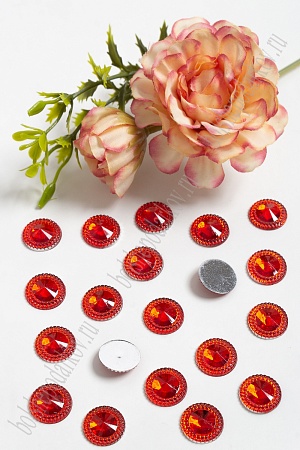 Стразы &quot;Круг-декор&quot; 14 мм (100 шт) SF-798, красный