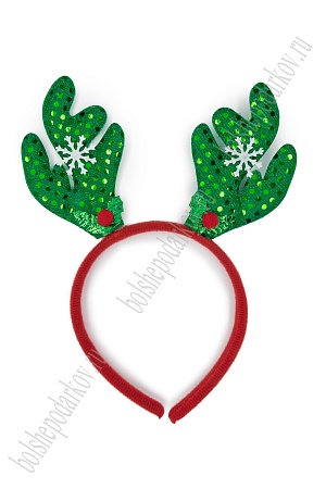 Новогодний ободок &quot;Рожки&quot; (SF-1708) зеленый