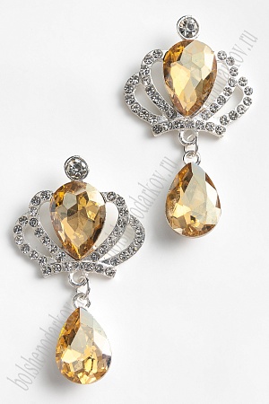 Серединка ювелирная с подвеской (2 шт) SF-5970, серебро/золотисто-бежевый №38