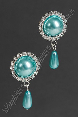 Серединка ювелирная с подвеской (2 шт) SF-5954, серебро/голубой №30