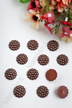 Полубусины декоративные &quot;Серединки&quot; 20 мм, SF-429 (50 гр) шоколадный №80