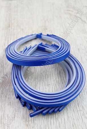 Ободки 1 см, пластик. с репсовой тканью (20 шт) SF-1466, синий №040