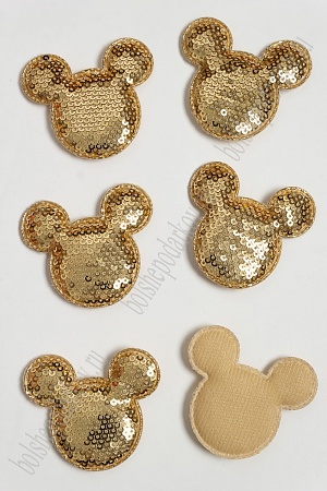 Патч с пайетками &quot;Мультик&quot; 6*5,5 см (10 шт) SF-3782, золото