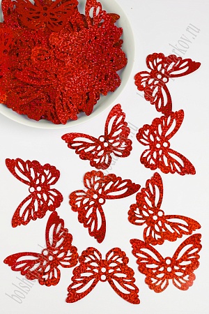 Пайетки &quot;Бабочка большая&quot; 75*60 мм/50 гр (SF-1137) красный №50103