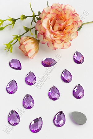 Стразы граненые 13*18 мм, капля (50 шт) SF-383, фиолетовый