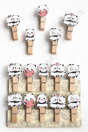 Набор декоративных прищепок &quot;Пандочки&quot; (10 шт) SF-6137