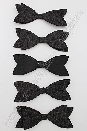 Патч с блестками 10*3 см &quot;Бантик&quot; (10 шт) SF-1873, черный