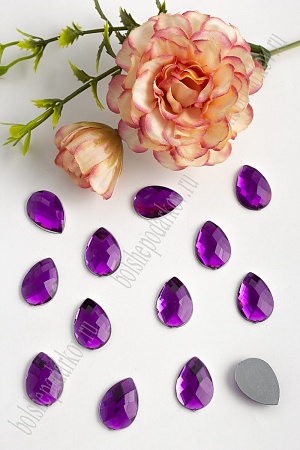 Стразы граненые 13*18 мм, капля (50 шт) SF-383, темно-фиолетовый