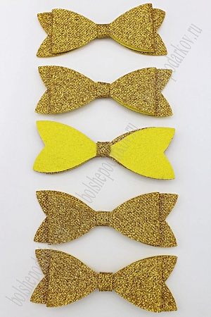Патч с блестками 10*3 см &quot;Бантик&quot; (10 шт) SF-1873, золото