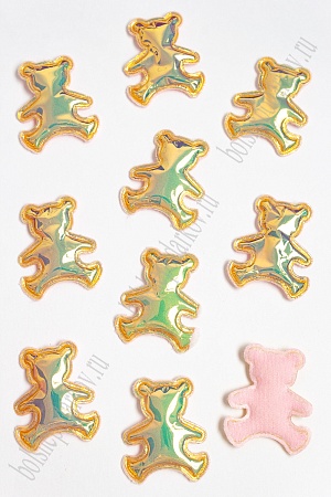 Патч глянец &quot;Мишка&quot; 4*3,5 см (10 шт) SF-2972, золотой