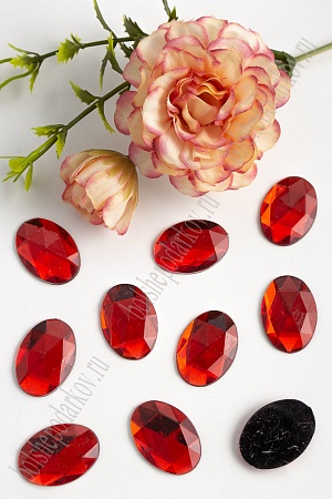 Стразы граненые 18*25 мм, овал (50 шт) SF-1612, красный