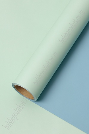 Пленка двухсторонняя для цветов в рулоне 58 см*10 м (SF-7058) аквамариновый/голубой №134