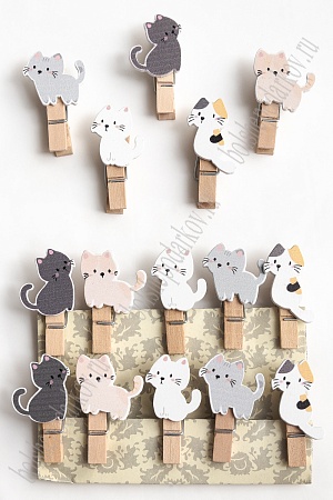 Набор декоративных прищепок &quot;Котята&quot; (10 шт) SF-6137