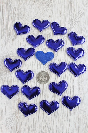 Патч 3D, кожзам &quot;Сердце&quot; 3,6*3 см (20 шт) SF-1542, синий