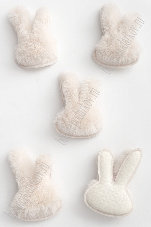 Патч меховой &quot;Зайка&quot; 4,2*6 см (10 шт) SF-3164, бежевый