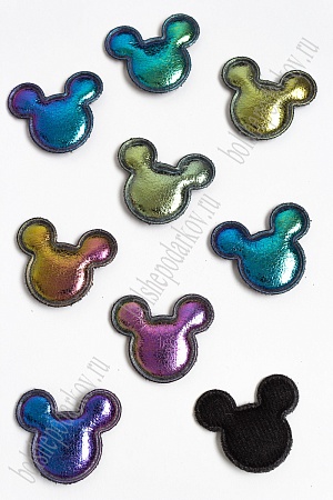 Патч кожзам 3D &quot;Мультик&quot; 4,2*3,5 см (10 шт) SF-2970, черный хамелеон