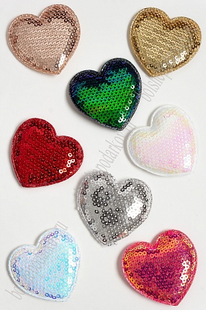 Патч с пайетками &quot;Сердечко&quot; 5,5*5 см (20 шт) SF-3782, ассорти