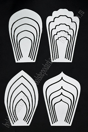 Набор пластиковых шаблонов 1 мм &quot;Лепестки&quot; №1