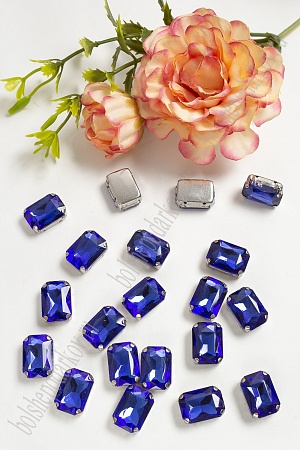 Стразы пришивные 14 мм &quot;Прямоугольник&quot; (20 шт) SF-3703, синий №9