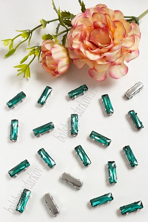 Стразы пришивные 15 мм &quot;Цилиндр&quot; (20 шт) SF-3714, изумрудный №5