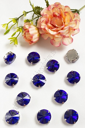 Стразы пришивные 16 мм &quot;Круг&quot; (20 шт) SF-3704, синий №9