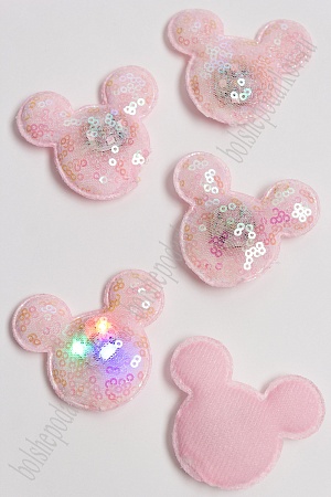 Патч с пайетками &quot;Мультик&quot; 6*5,3 см (5 шт) SF-3165, светло-розовый