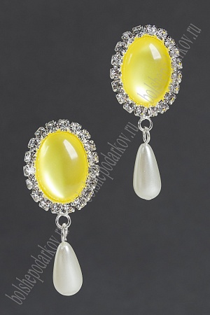 Серединка ювелирная с подвеской (2 шт) SF-5953, серебро/желтый №10