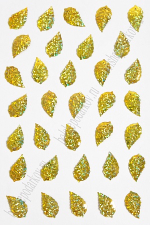 Пайетки &quot;Листик&quot; 25*14 мм*50 гр (SF-3064), золотой №А20