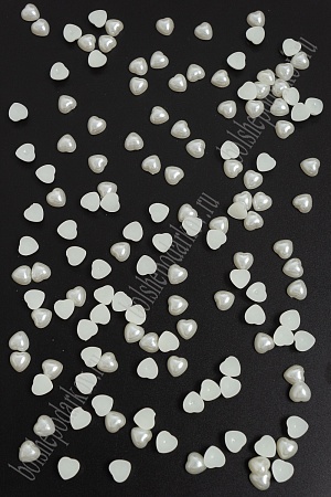 Полубусины декоративные &quot;Сердечко&quot; 8 мм*50 гр (кремовый)