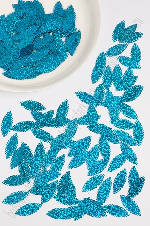 Пайетки 3,2*1,3 см &quot;Листок ажурный&quot; 50 гр (SF-1938) бирюзовый №50132