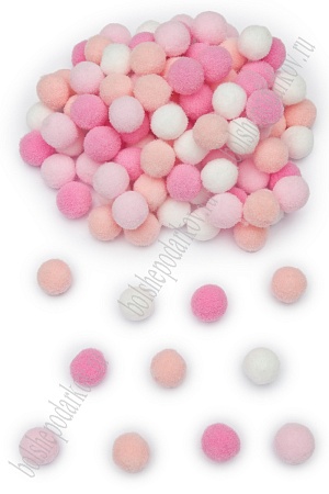 Помпоны Premium 1,5 см (200 шт) SF-3308, ассорти №6