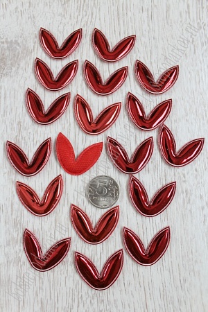 Патч 3D, глянец &quot;Ушки&quot; 3,7*2,8 см (20 шт) SF-1538, красный