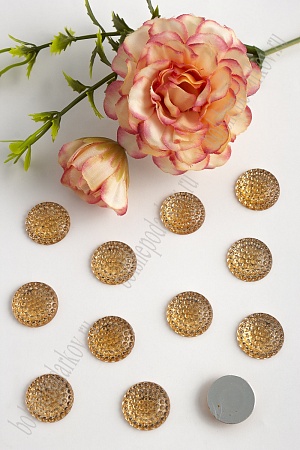 Стразы круглые 16 мм (100 шт) SF-1607, светлое золото