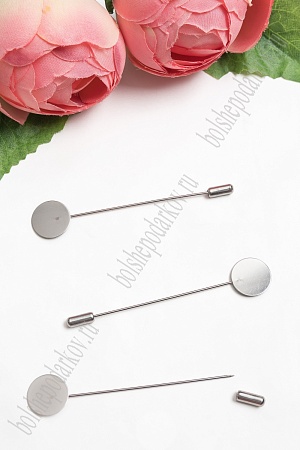 Основа-игла для броши 8 см (30 шт) SF-6060, серебро