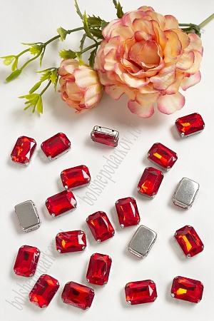 Стразы пришивные 14 мм &quot;Прямоугольник&quot; (20 шт) SF-3703, красный №17