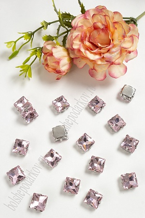 Стразы пришивные 10 мм &quot;Квадрат&quot; (20 шт) SF-3711, светло-розовый №20