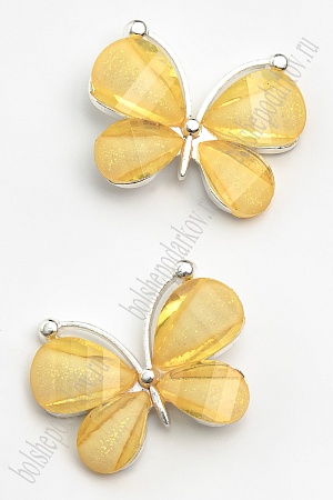 Серединка ювелирная &quot;Бабочка&quot; (2 шт) SF-7049, желтый №4