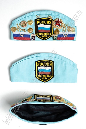 Пилотка со значками (размер 52), голубой