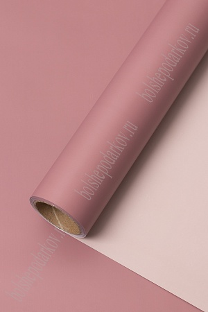 Пленка двухсторонняя для цветов в рулоне 58 см*10 м (SF-7058) пенка/нежно-розовый №035