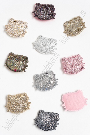 Патч 3D с блестками &quot;Котёнок&quot; 2,9*3,2 см (50 шт) SF-3162, ассорти